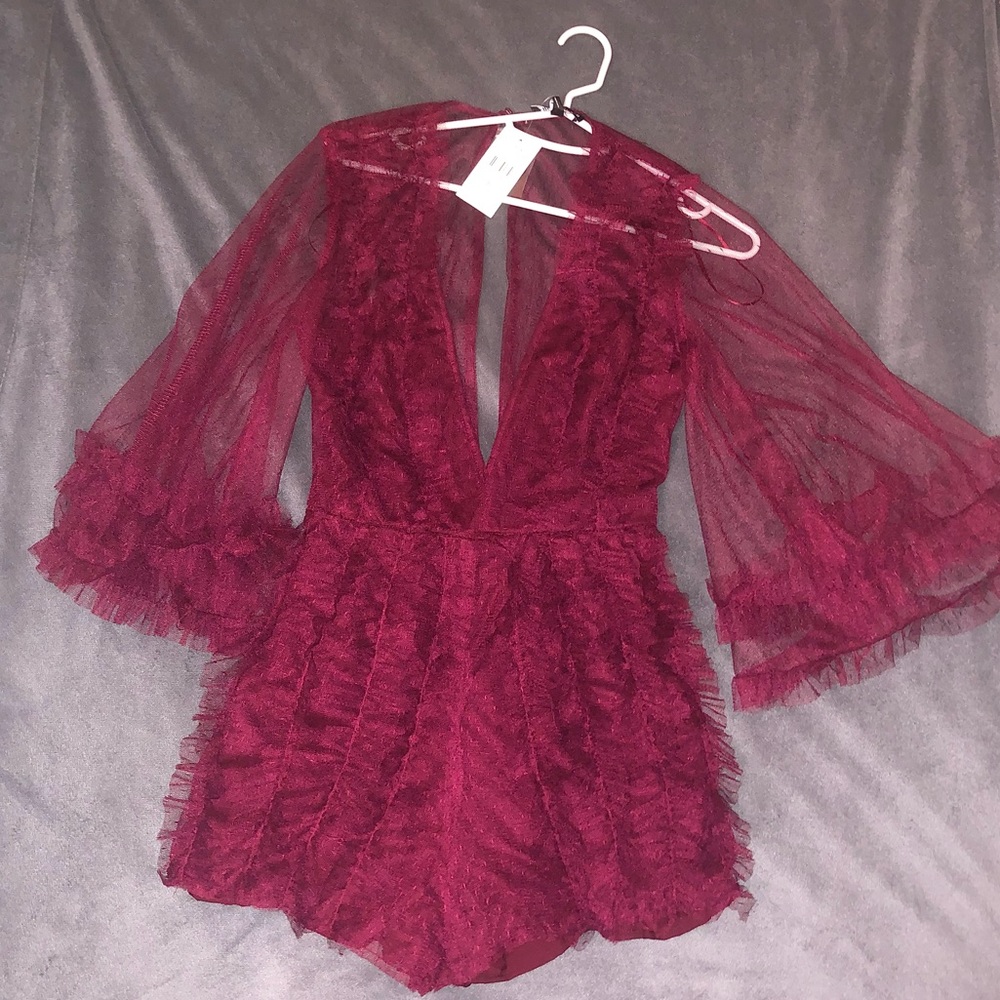 Dark Maroon Romper